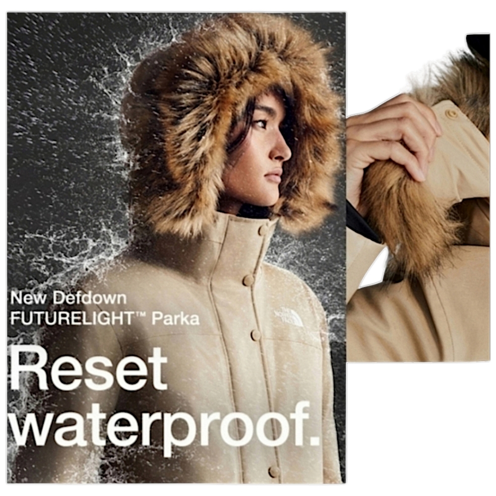 NWOT The North Face Women’s Beige Defdown FutureLight 550 Faux Fur Hooded Parka